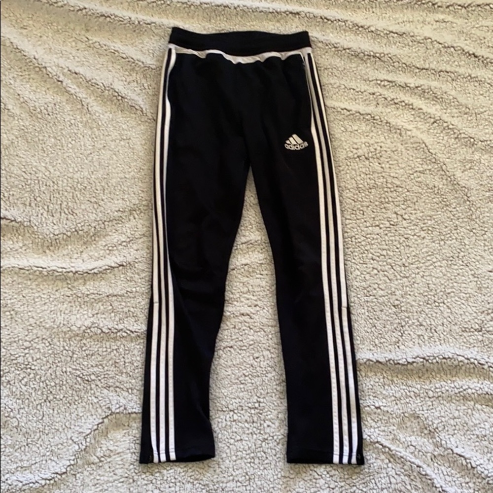 Black and White Adidas Pants Youth